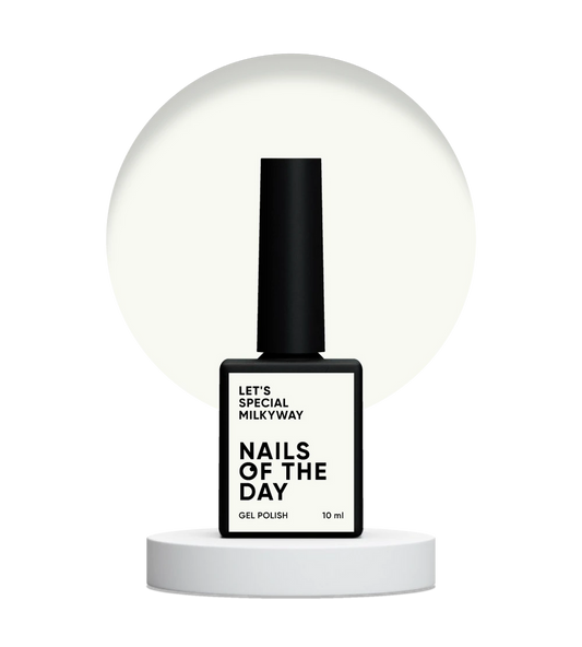 NAILSOFTHEDAY Let’s Special Milkyway — esmalte semipermanente blanco lechoso para uñas, que cubre perfectamente en una sola capa, 10 ml.