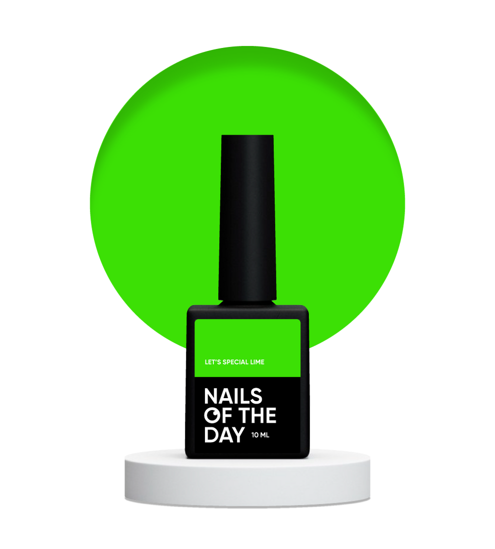 NAILSOFTHEDAY Let's Special Lime: un esmalte semipermanente especial de verde neón que se superpone en una capa, 10 ml