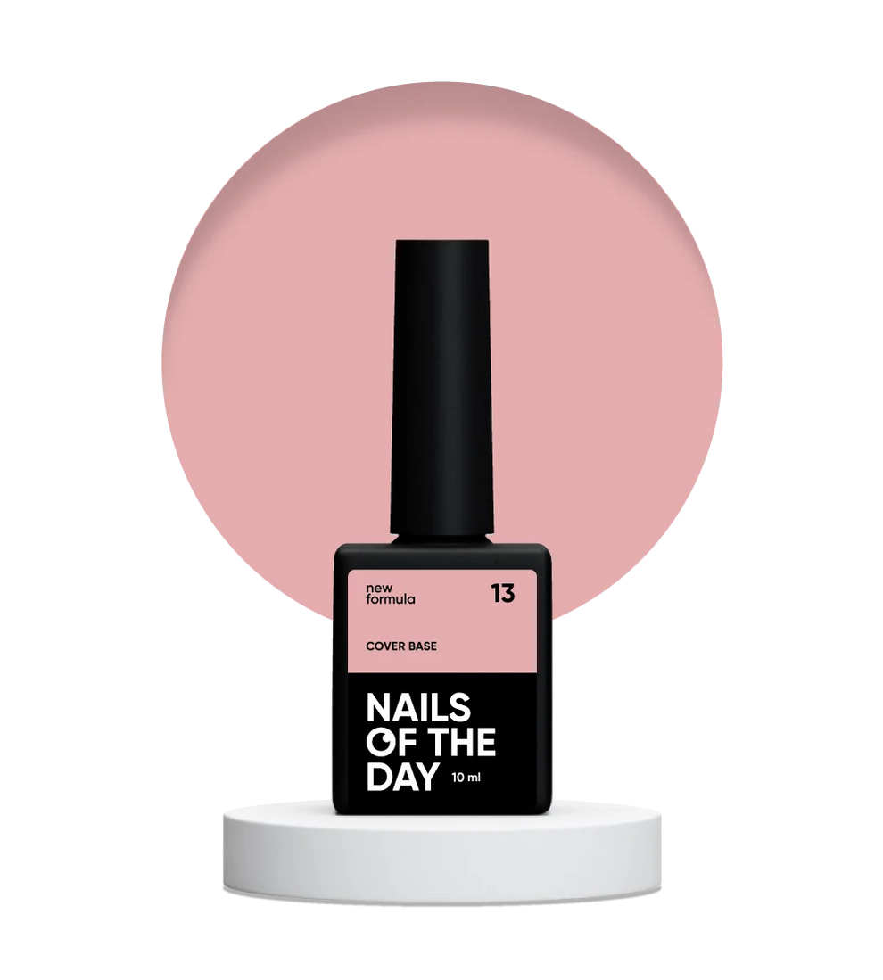 Nailsoftheday Cover base NEW Formula 13 — base camuflaje en tono rosa nude para uñas, 10 ml