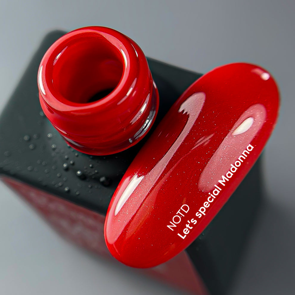 NAILSOFTHEDAY Let's Special Madonna: esmalte semipermanente de uñas con purpurina roja que cubre una capa, 10 ml