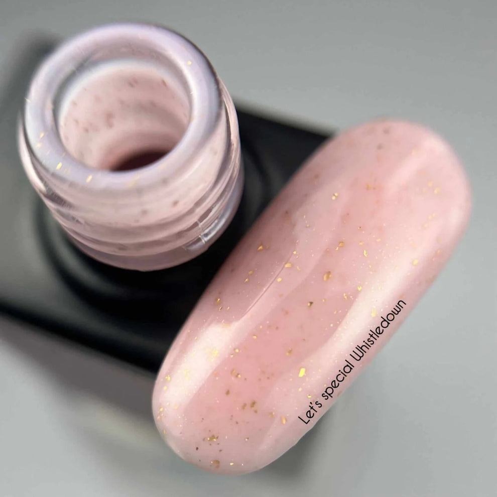 NAILSOFTHEDAY Let’s Special Whistledown — esmalte semipermanente rosa con brillo dorado, 10 ml