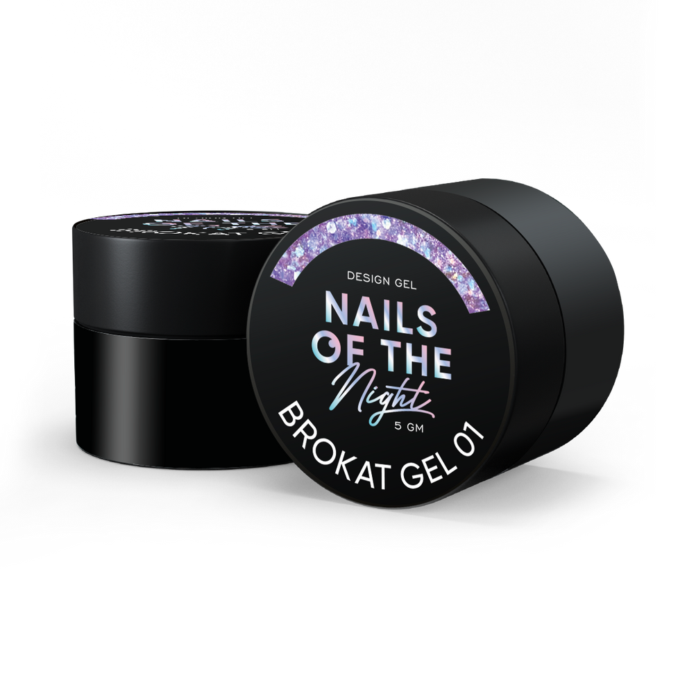 NAILSOFTHENIGHT Brokat gel 01 — gel de diseño con brocado multicolor y purpurina para uñas, 5 g