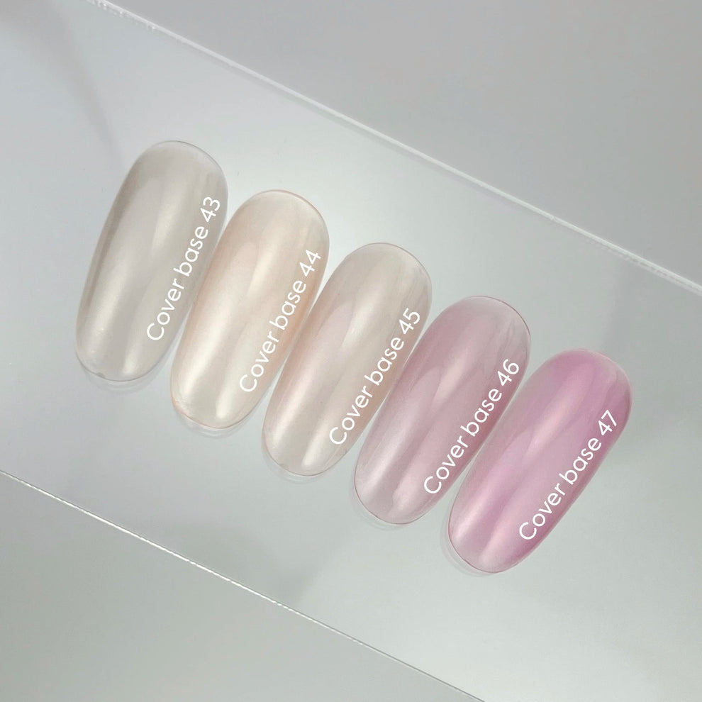NAILSOFTHEDAY Cover Base 46 Light Pigment – base para uñas rosa empolvado semitransparente con pigmentación ligera, 10 ml