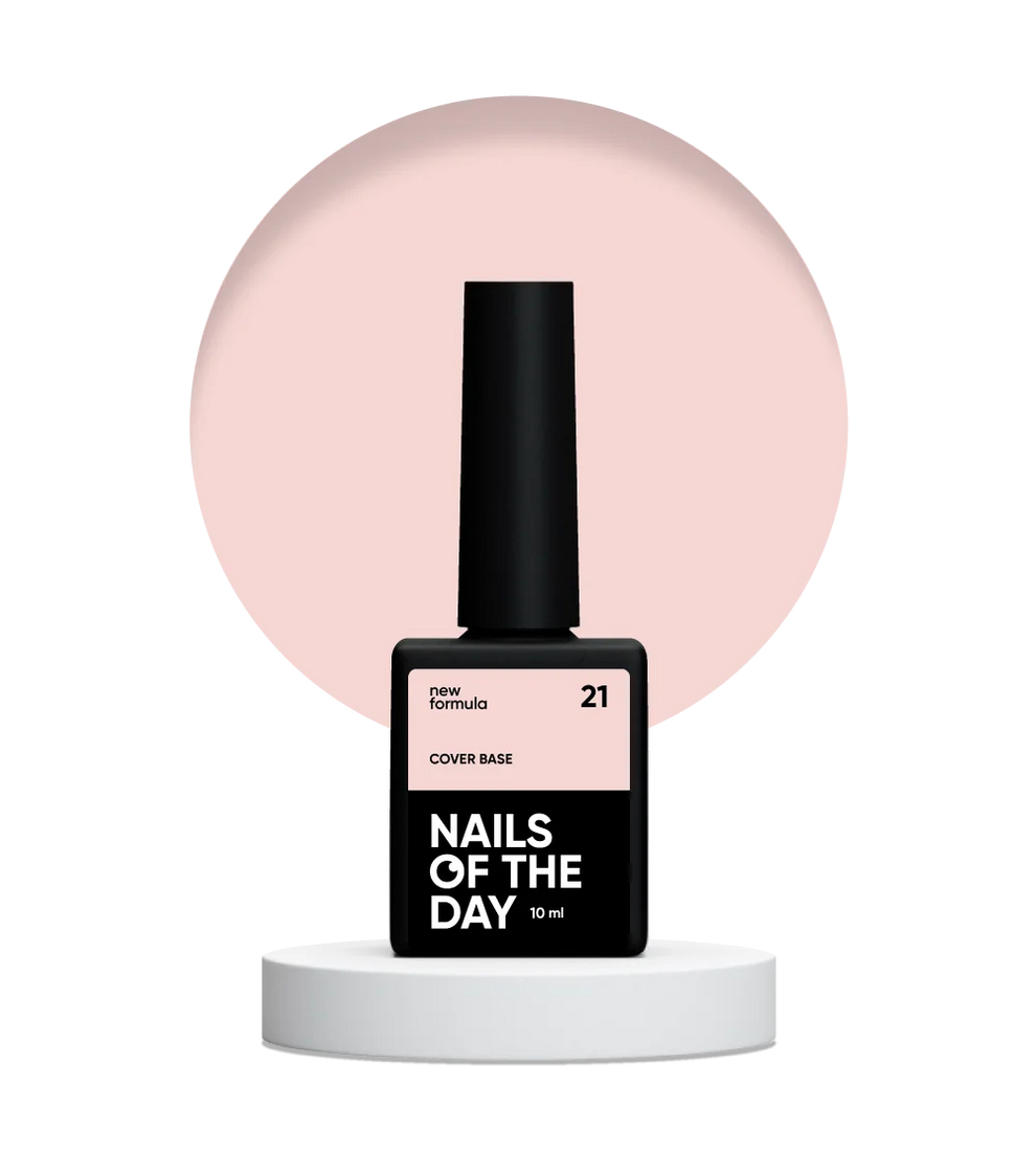 Nailsoftheday Cover base NEW Formula 21 - base camuflaje de color albaricoque delicado, 10 ml