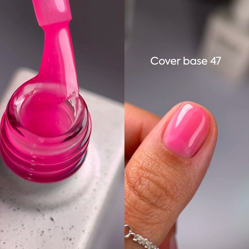 NAILSOFTHEDAY Cover Base 47 Light Pigment – base para uñas rosa intenso semitransparente con pigmentación ligera, 10 m