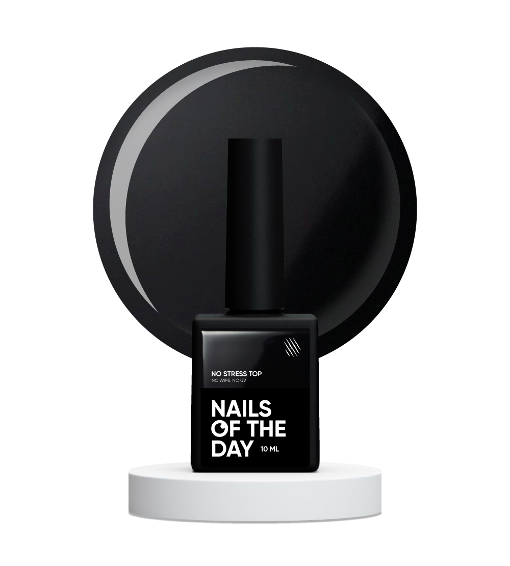 NAILSOFTHEDAY No stress top no wipe - top brillante sin capa pegajosa y sin filtros UV, top ANTI-RAYAS, 10 ml
