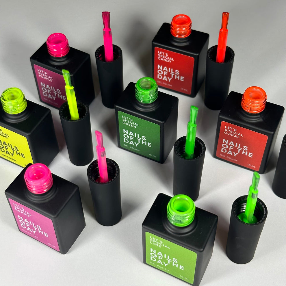 NAILSOFTHEDAY Let's Special Lime: un esmalte semipermanente especial de verde neón que se superpone en una capa, 10 ml