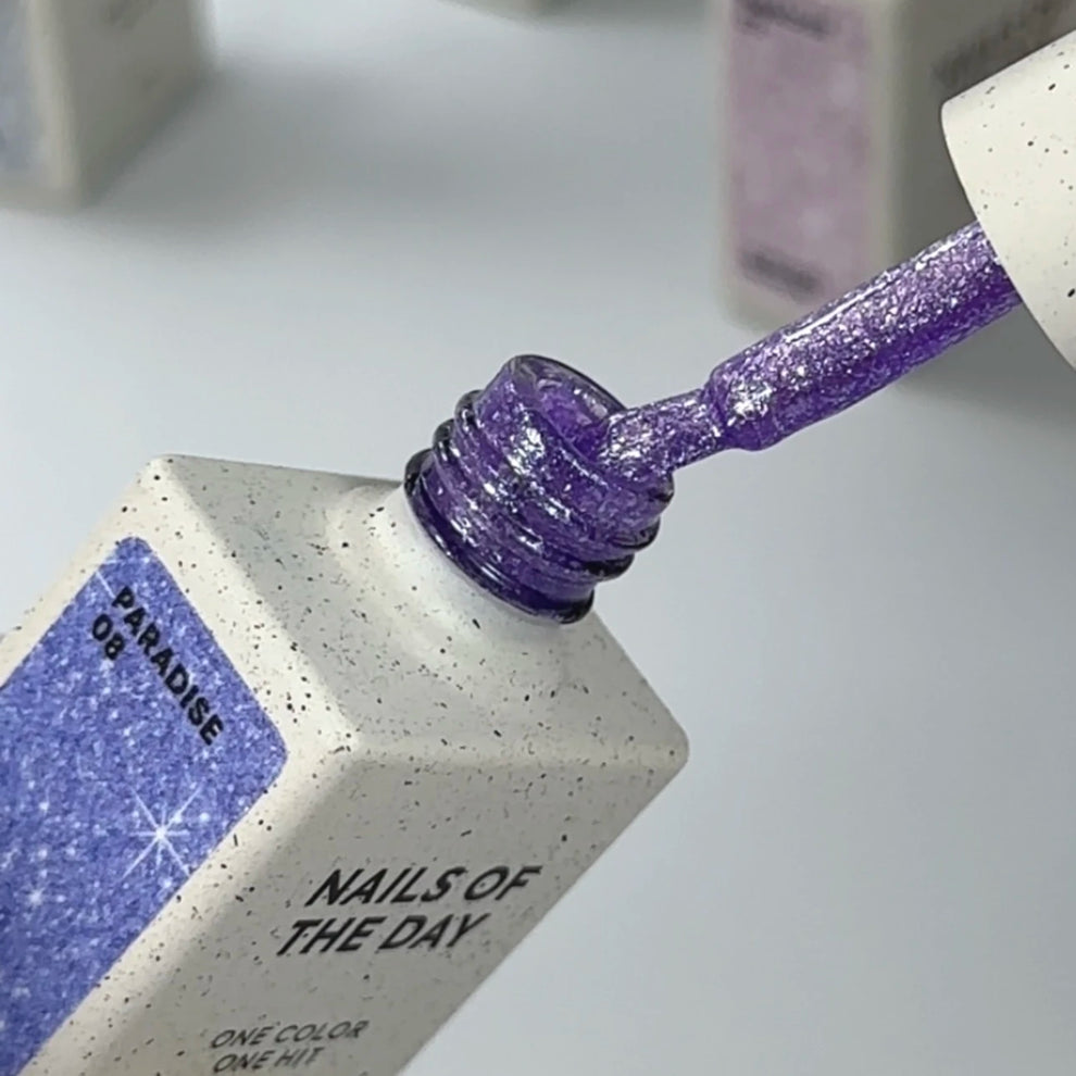 NAILSOFTHEDAY Paradise 08 — esmalte semipermanente violeta que cubre la uña con una sola capa, 10 ml