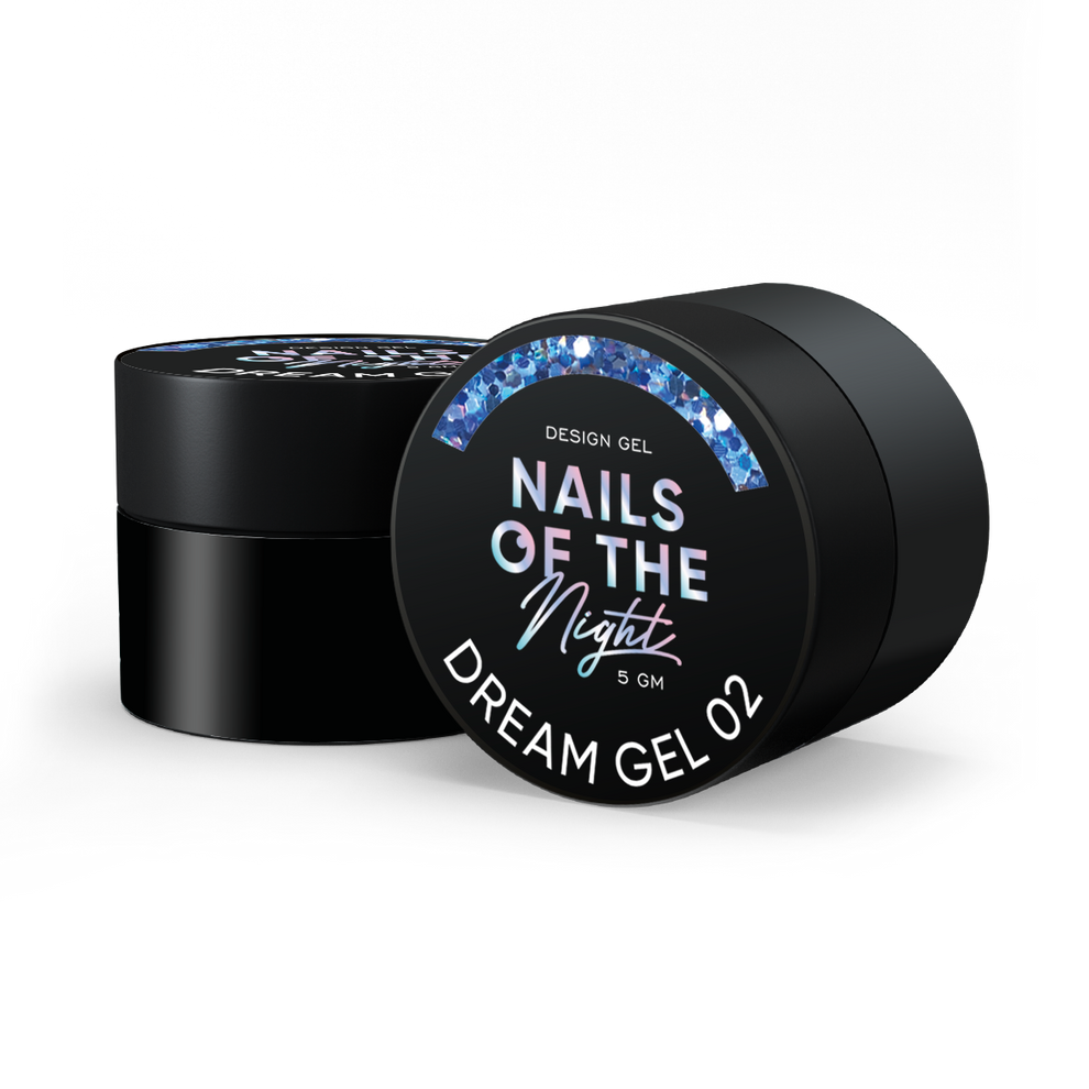 NAILSOFTHENIGHT Dream gel 02 — gel de diseño con increíbles hexágonos de diferentes tamaños y purpurina para uñas, 5 g
