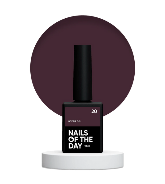 NAILSOFTHEDAY Bottle Gel 20 – gel ultrafuerte marrón con matices morados, 10 ml