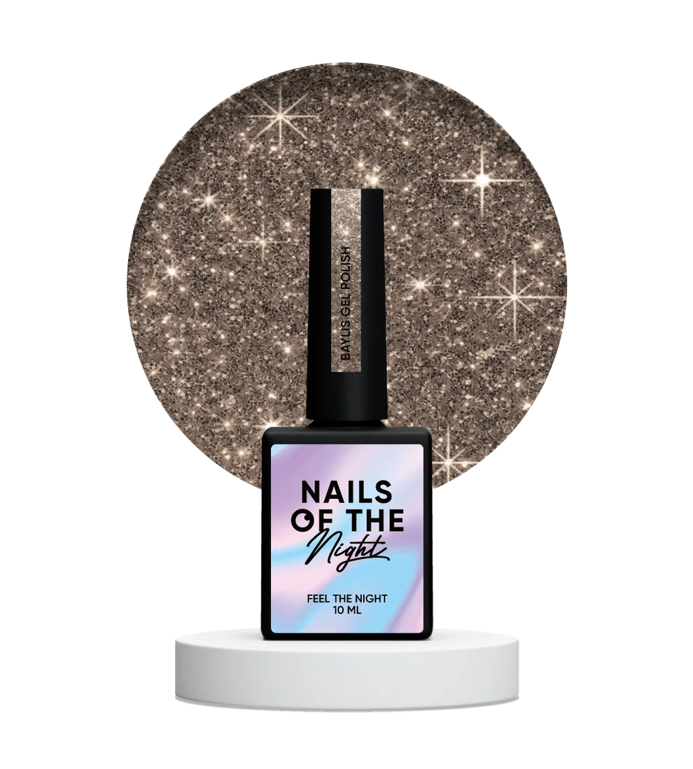 NAILSOFTHENIGHT Baylis gel polish — esmalte semipermanente dorado reflectante para uñas, 10 ml