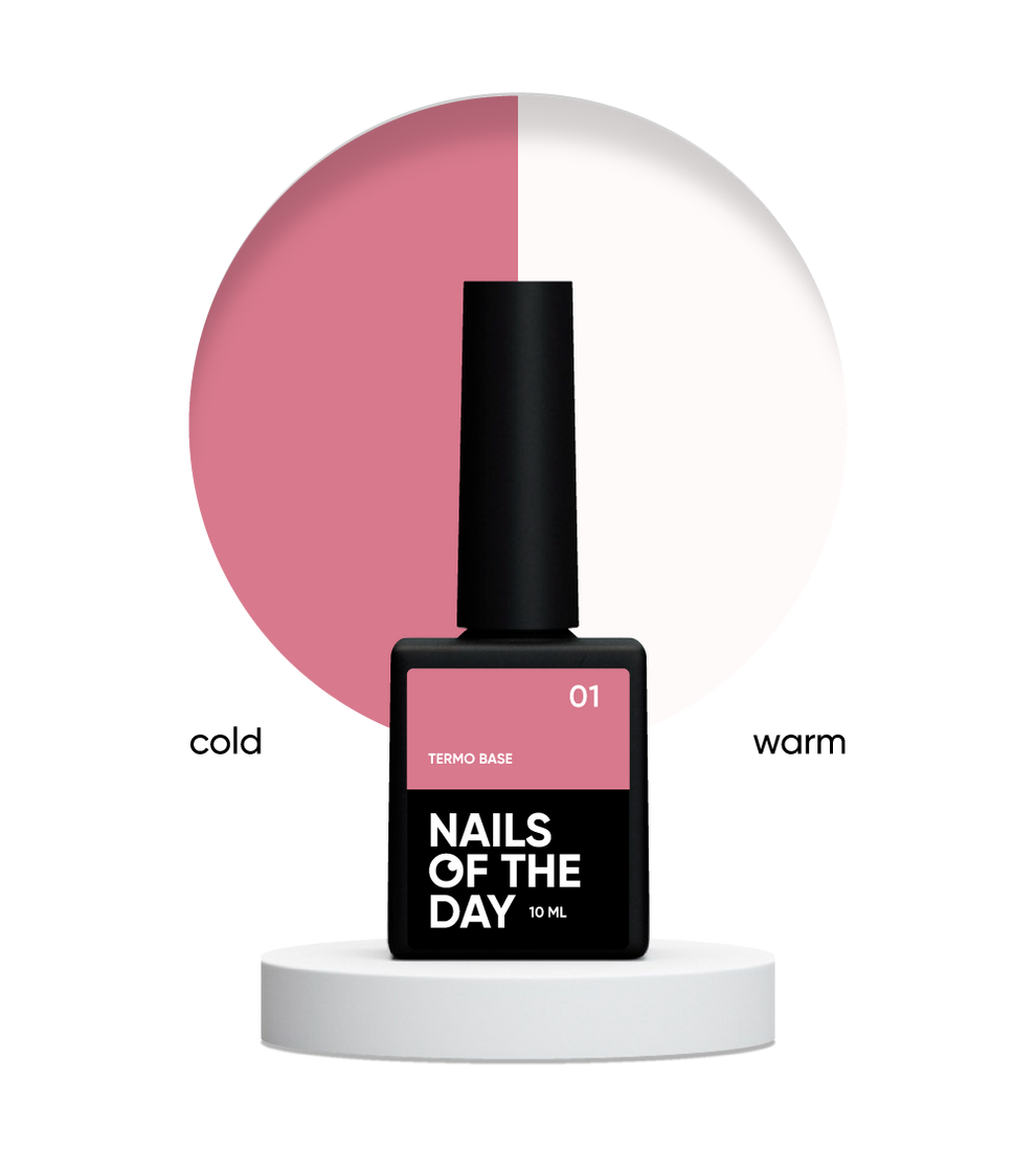 NAILSOFTHEDAY Termo base 01 - base termo rosa lechoso, 10 ml