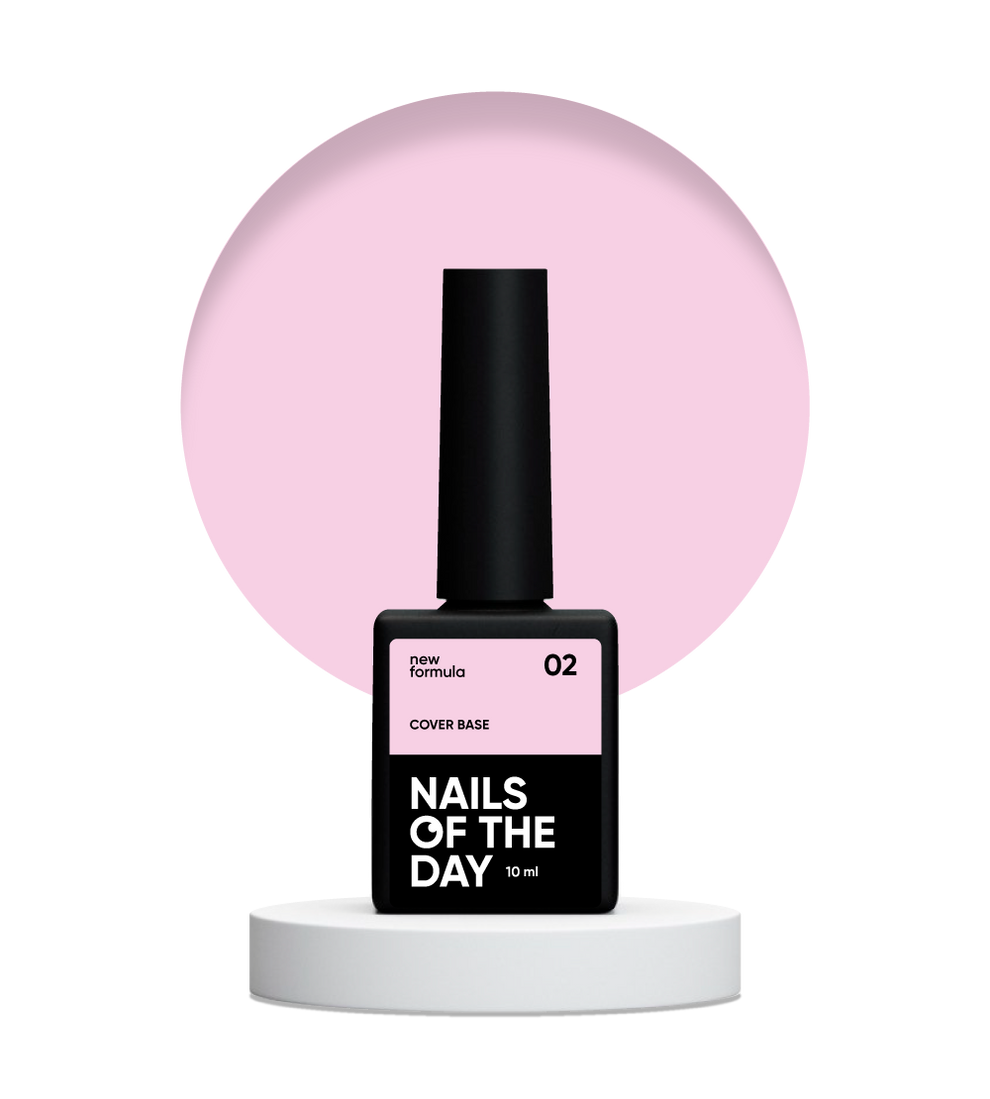 Nailsoftheday Cover base NEW Formula 02: base de camuflaje rosa nude para uñas, 10 ml.
