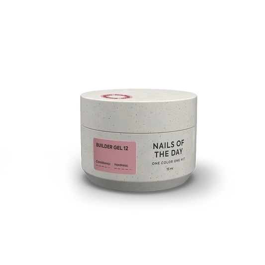 NAILSOFTHEDAY Builder Gel 12 (Premium gel 05) — gel rosa nude para extensiones de uñas, 15 ml