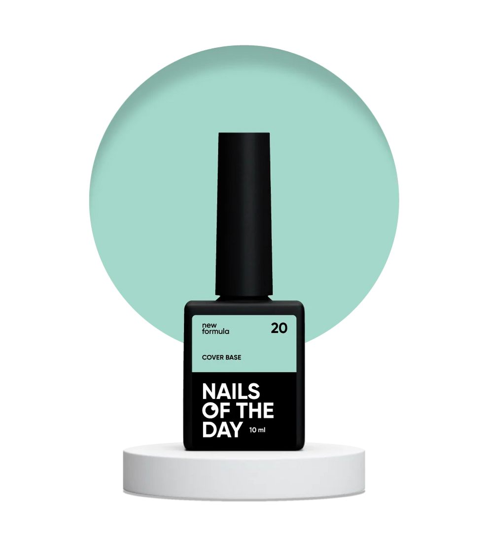 Nailsoftheday Cover base NEW Formula 20 - base camuflaje de color menta, 10 ml