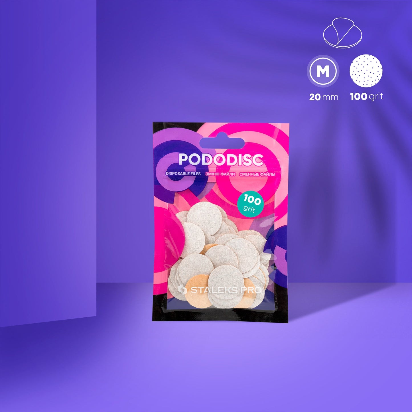 Discos de repuesto blancos para pedicura PODODISC STALEKS PRO M (50 uds)