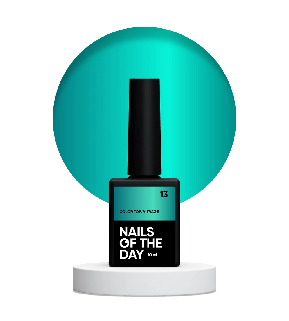 NAILSOFTHEDAY Color Top/Vitrage 13 — Top Coat Vitrage Azul Marino Profundo Semitransparente, 10 ml