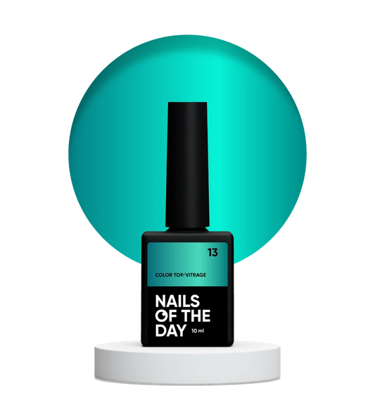 NAILSOFTHEDAY Color Top/Vitrage 13 — Top Coat Vitrage Azul Marino Profundo Semitransparente, 10 ml