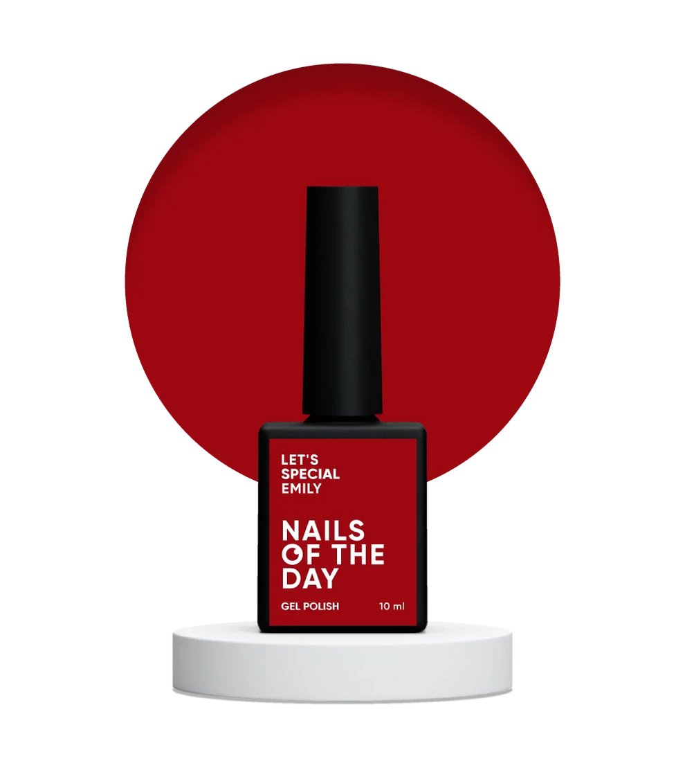 NAILSOFTHEDAY Let’s Special Emily — esmalte semipermanentel rojo profundo para uñas, que cubre en una sola capa, 10 ml.