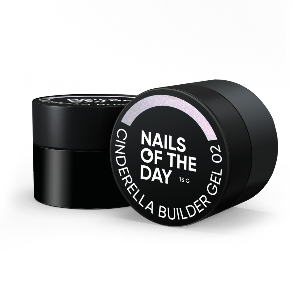 NAILSOFTHEDAY Cinderella builder gel 02 — gel constructor rosa con iridiscencia perlada para uñas, 15 g