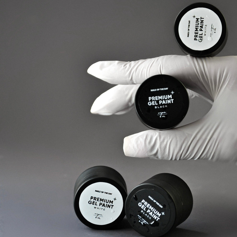 NAILSOFTHEDAY Premium gel paint Black no wipe - pintura en gel sin capa pegajosa, 5 ml