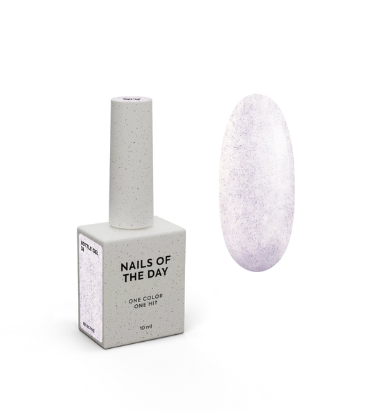 NAILSOFTHEDAY Bottle Gel 38 – gel ultraresistente rosado lechoso con efecto reflectante para el refuerzo de uñas, 10 ml