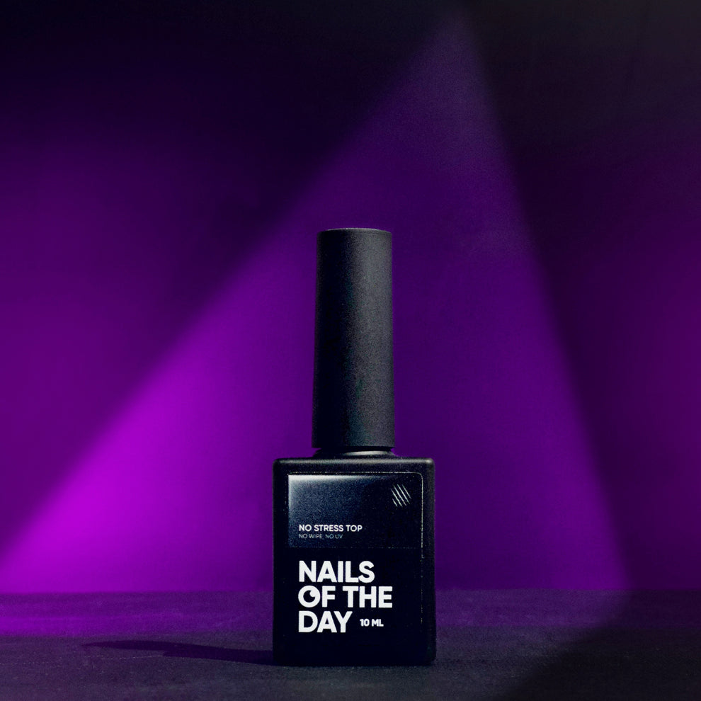 NAILSOFTHEDAY No stress top no wipe - top brillante sin capa pegajosa y sin filtros UV, top ANTI-RAYAS, 10 ml