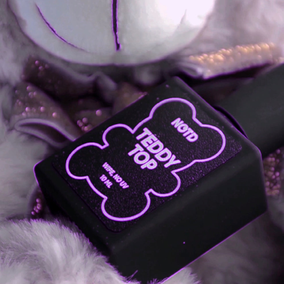 NAILSOFTHEDAY Teddy top Wipe: top con effecto peluche - mate con capa pegajosa, nueva fórmula, sin filtros UV, 10 ml