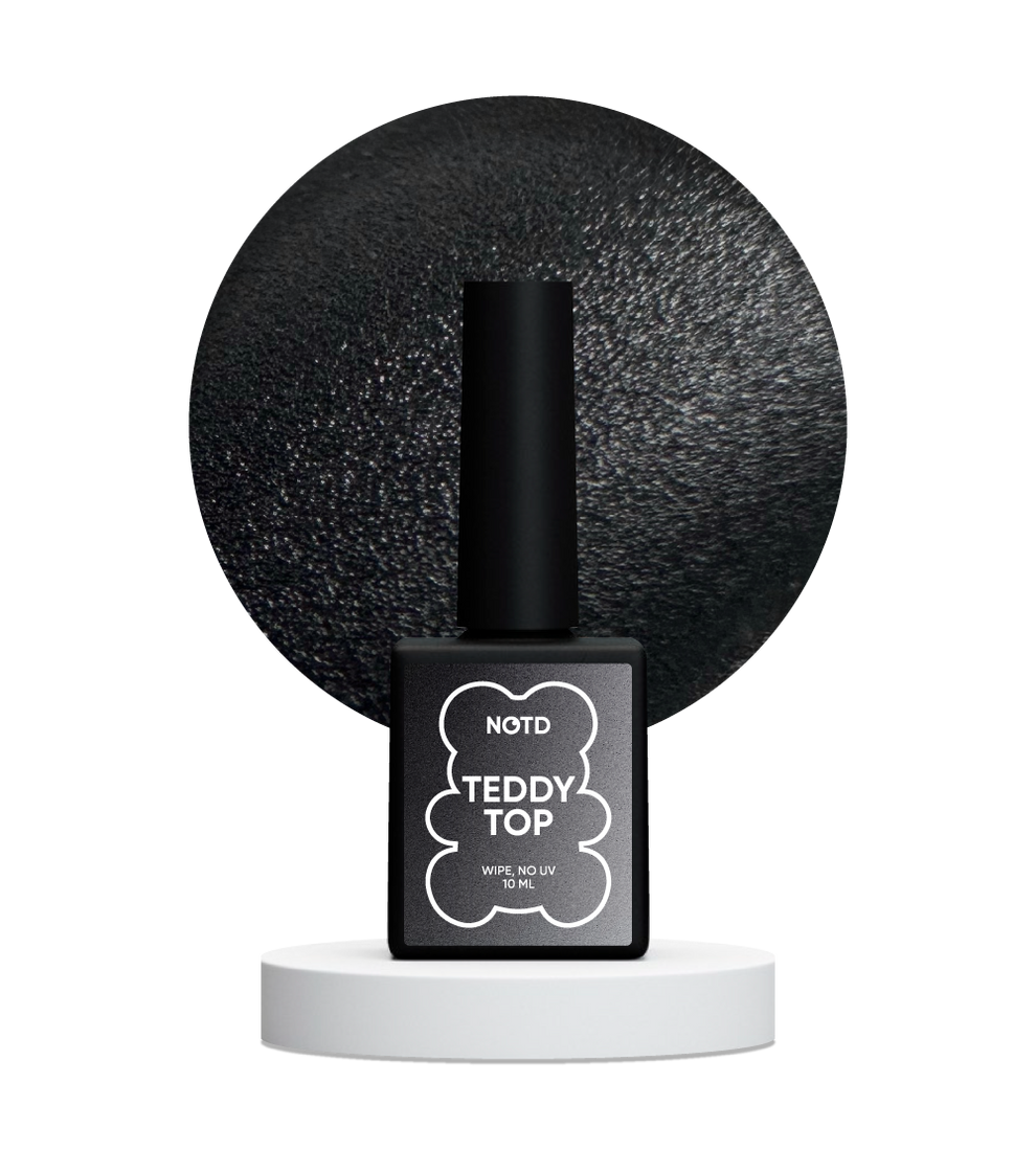 NAILSOFTHEDAY Teddy top Wipe: top con effecto peluche - mate con capa pegajosa, nueva fórmula, sin filtros UV, 10 ml