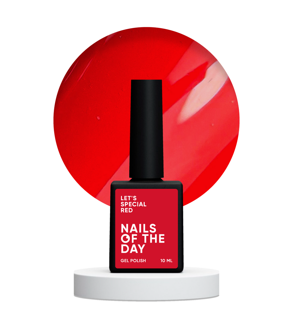 NAILSOFTHEDAY Let's Special Red: esmalte semipermanente rojo especial que se superpone en una capa, 10 ml