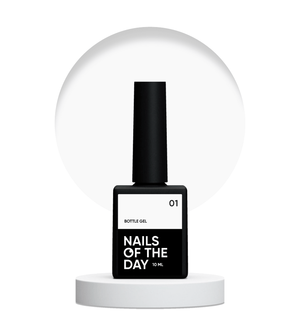 NAILSOFTHEDAY Bottle gel 01 – gel blanco ultrafuerte, 10 ml