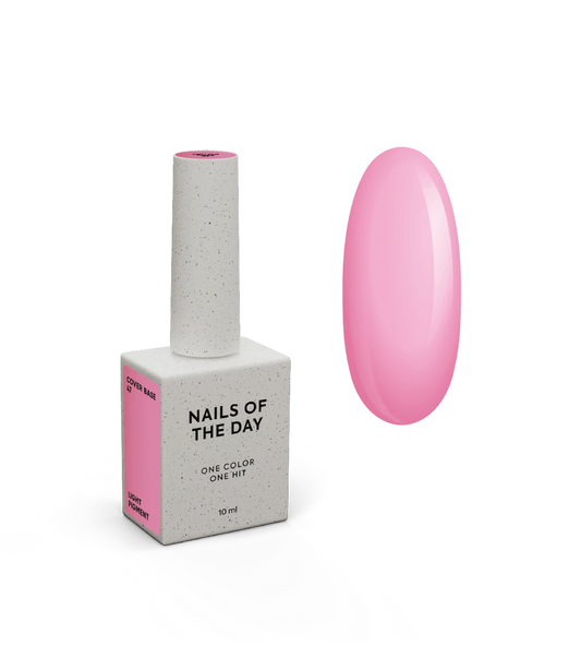 NAILSOFTHEDAY Cover Base 47 Light Pigment – base para uñas rosa intenso semitransparente con pigmentación ligera, 10 m