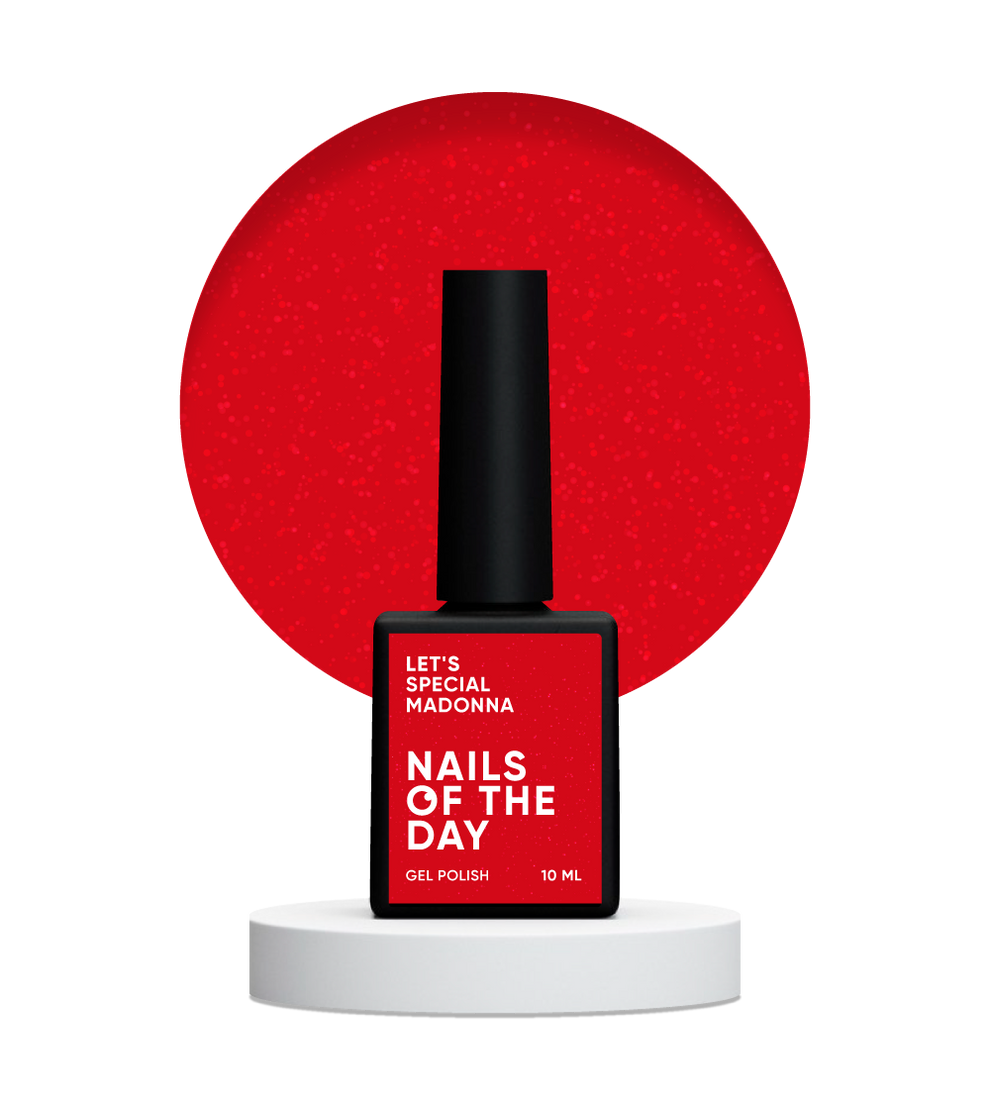 NAILSOFTHEDAY Let's Special Madonna: esmalte semipermanente de uñas con purpurina roja que cubre una capa, 10 ml