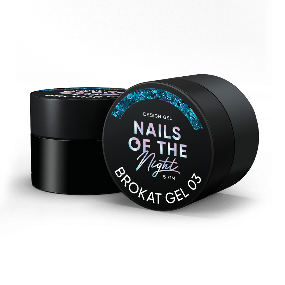 NAILSOFTHENIGHT Brokat gel 03 — gel de diseño con brocado multicolor y purpurina para uñas, 5 g