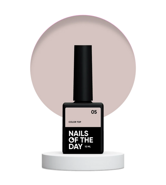 NAILSOFTHEDAY Color top 05 — top nude marron sin capa pegajosa para uñas, 10 ml.