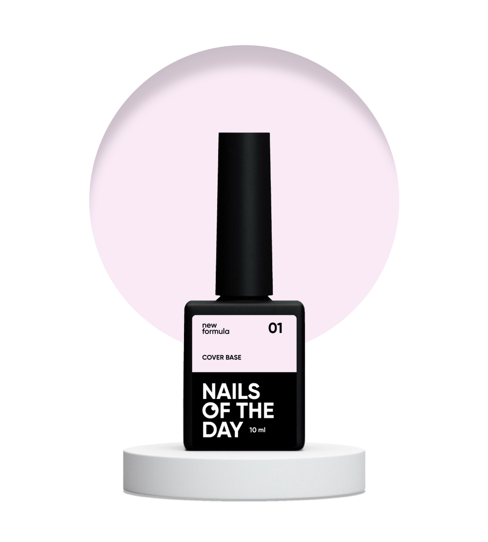 Nailsoftheday Cover base NEW Formula 01 - base de camuflaje rosa claro para uñas, 10 ml