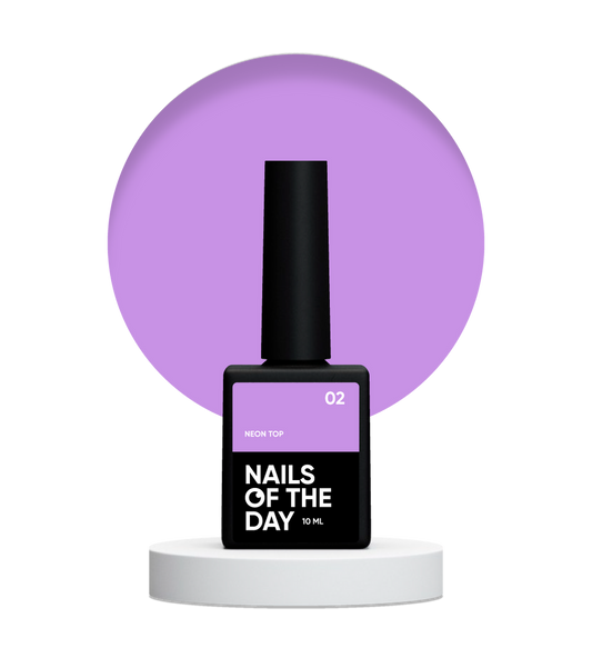 NAILSOFTHEDAY Neon top 02 – top morado lechoso sin capa pegajosa para uñas, 10 ml