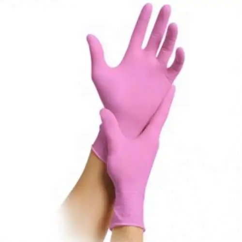 Guantes Nitrilo Talla M Sin Polvo Rosa