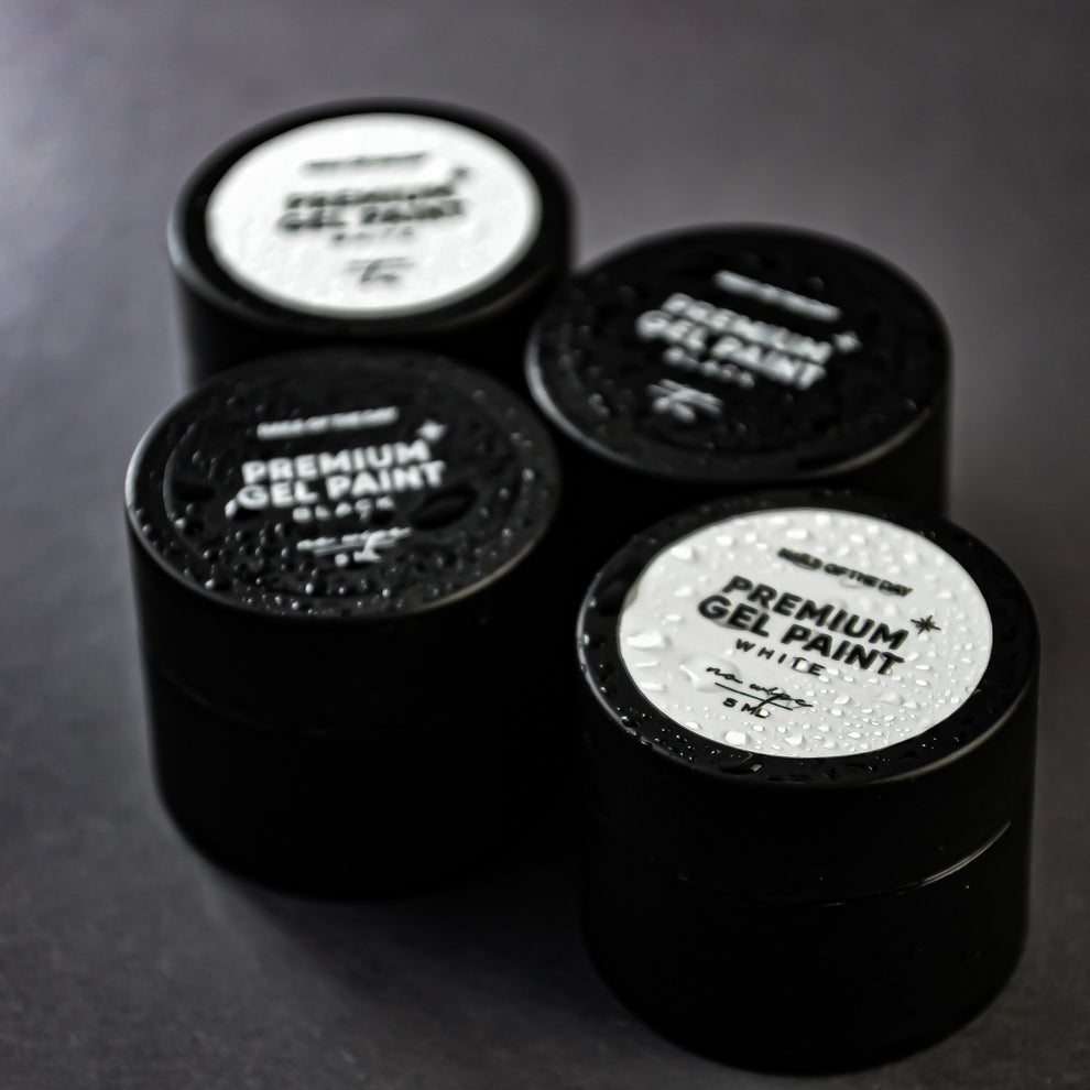 NAILSOFTHEDAY Premium gel paint Black no wipe - pintura en gel sin capa pegajosa, 5 ml