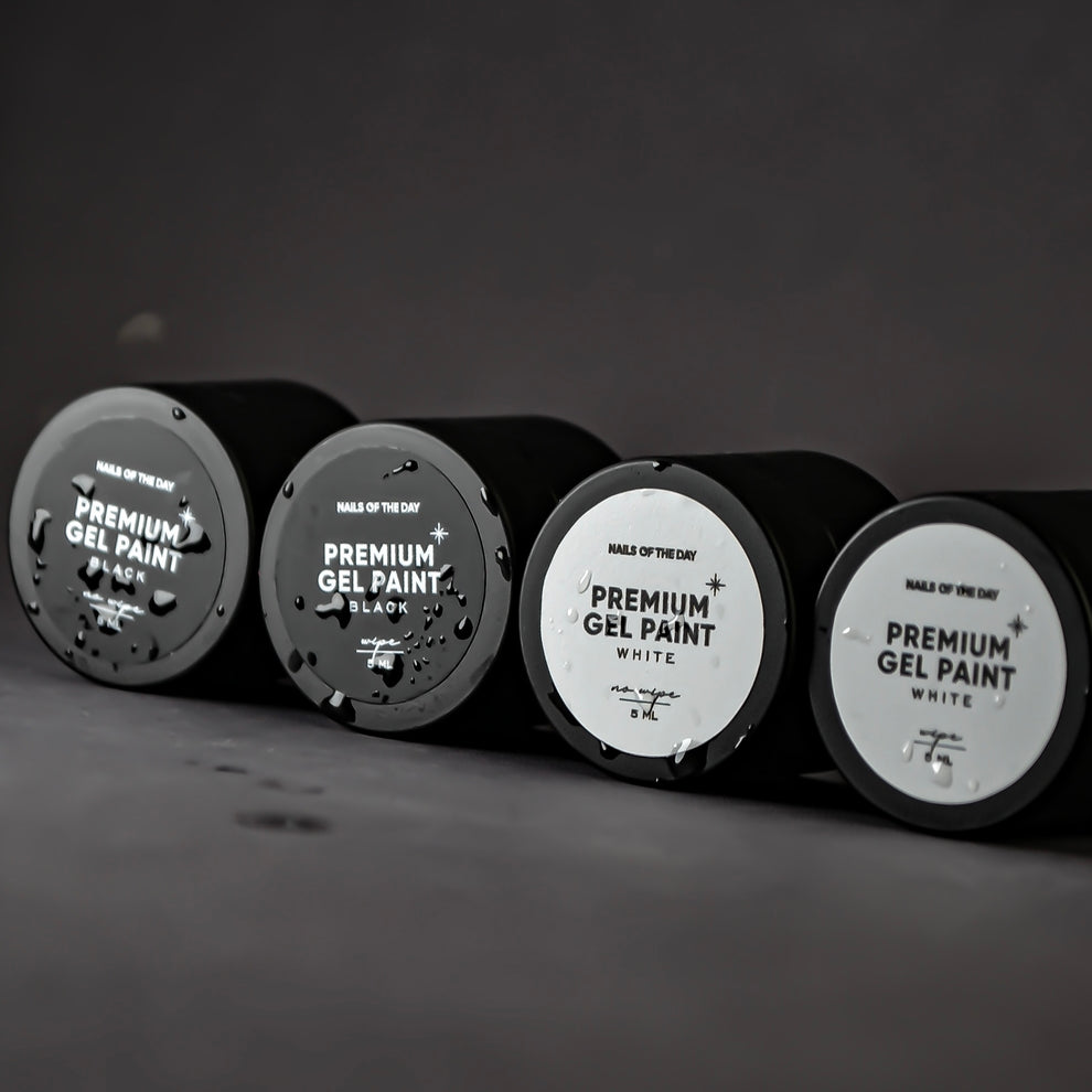 NAILSOFTHEDAY Premium gel paint Black no wipe - pintura en gel sin capa pegajosa, 5 ml