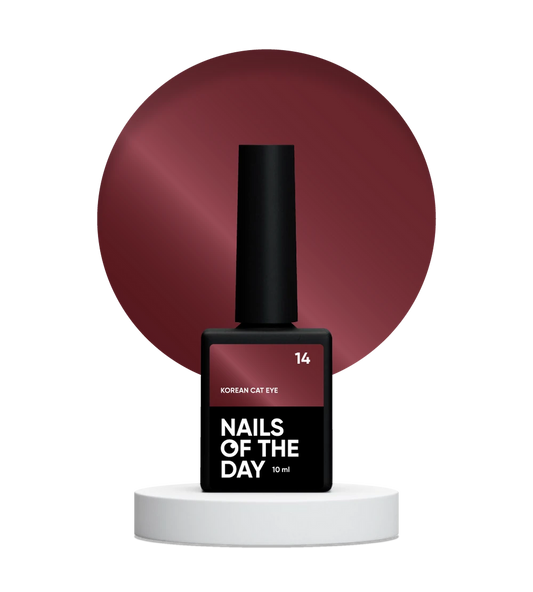 NAILSOFTHEDAY Korean Cat Eye 14 – esmalte semipermanente efecto ojo de gato rojo, 10 ml.
